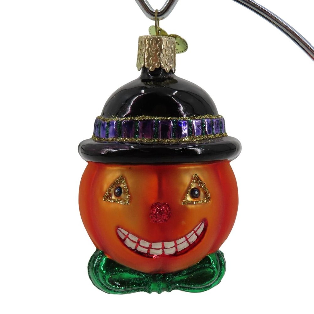 Old World Christmas Jack O Lantern Pumpkin Head Glitter Halloween Ornament